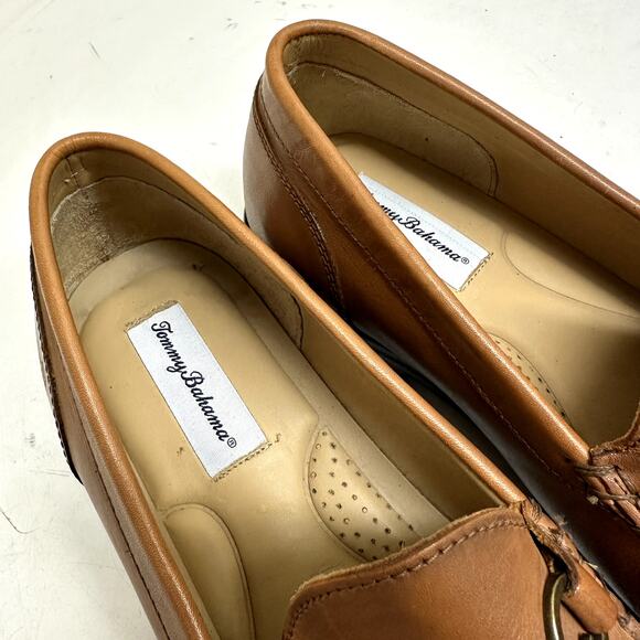 EXCELLENT Tommy Bahama Maya Bay Bit Loafer Fish Hook Tan Brown Size 9 - Picture 10 of 15